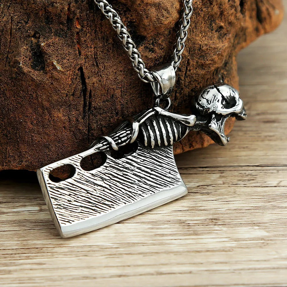 Skull Kitchen Stainless Steel Men's Pendant Necklace