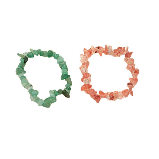 Colorful Summer Crystal Stone Bracelet Set - Boho Elastic Jewelry