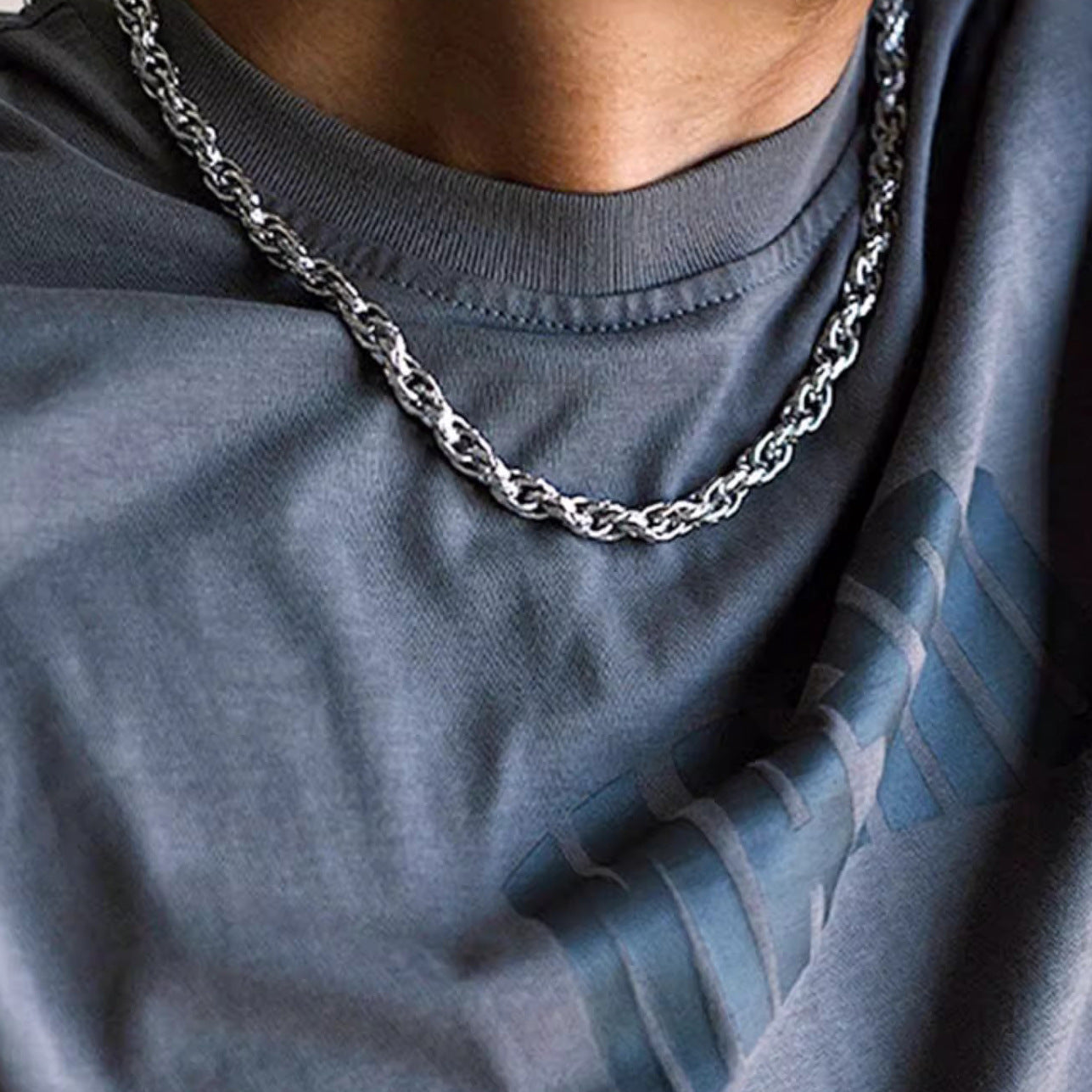 Planderful Jewelry Titanium Steel Necklace For Men Mobius Collarbone Design Luxury