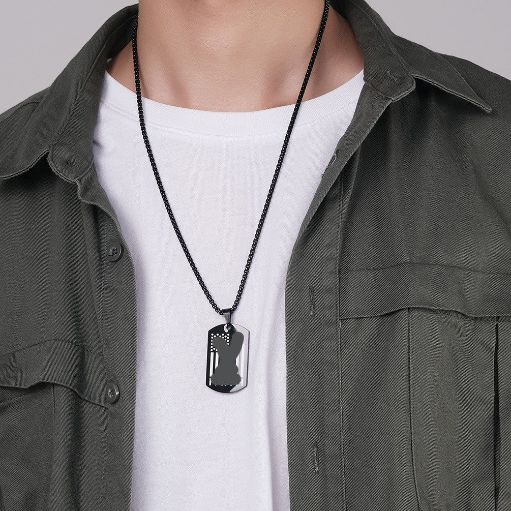 Planderful Everyday Genie Stainless Steel Cross Necklace With Inspiring Text For Hip Hop Style Men