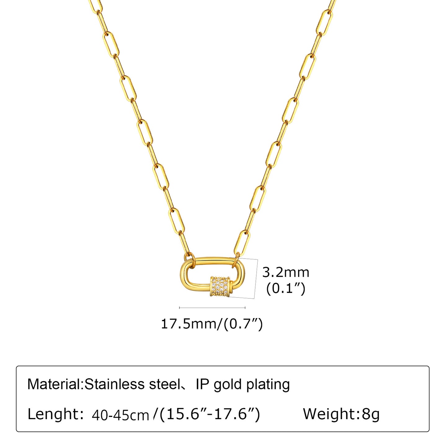 Necklaces Ladies Zircon Pendant Necklace 18K Gold Jewelry
