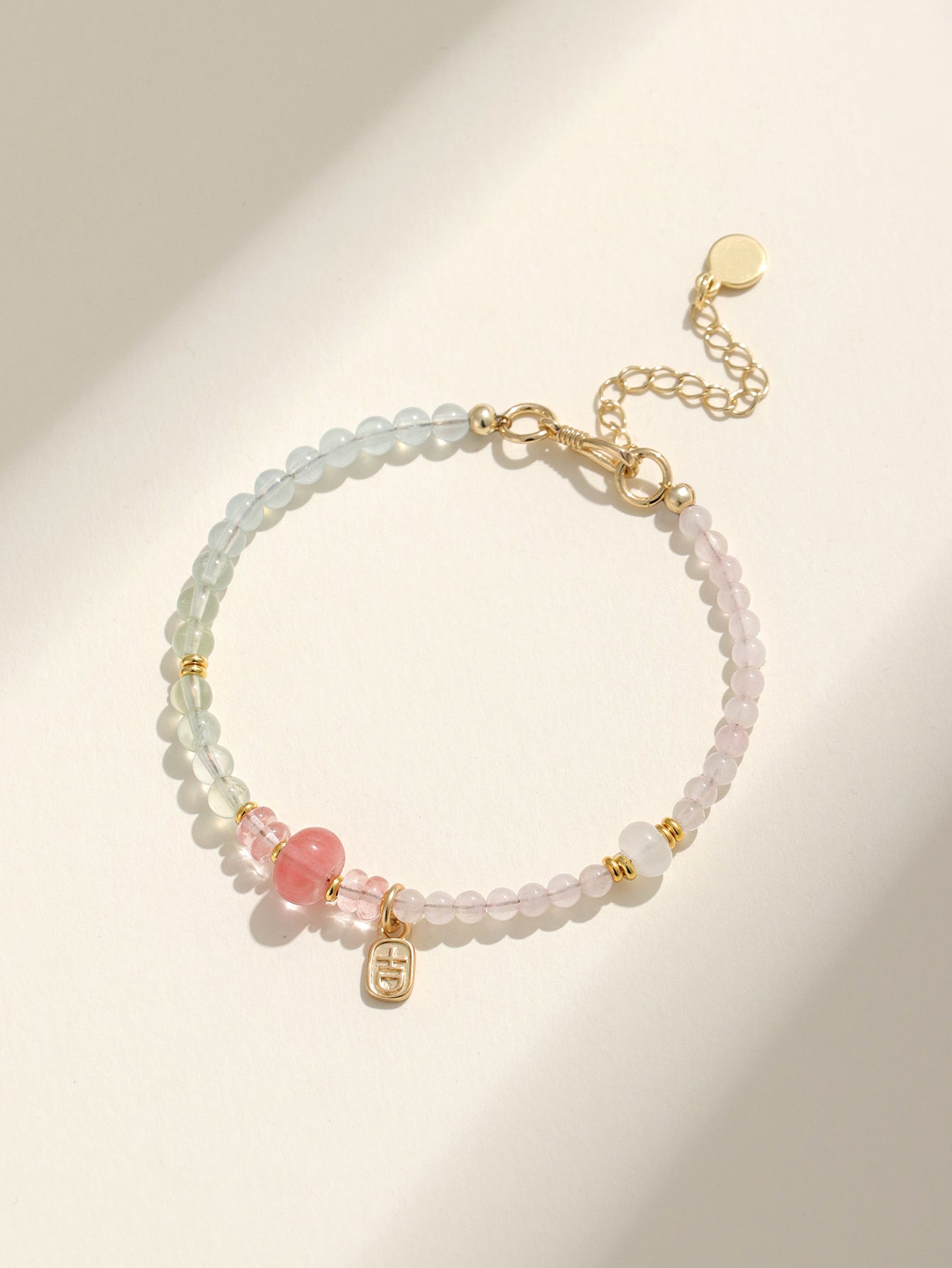 Planderful Fortune's Favor Bracelet – Premium Aquamarine and Pink Crystal Design