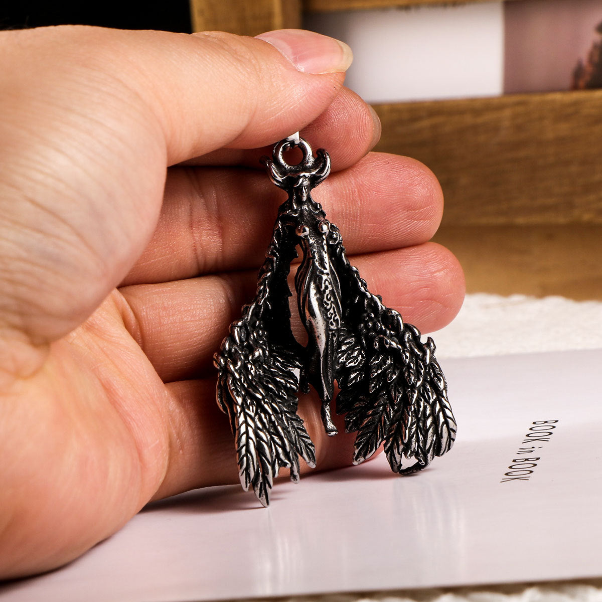 Muse Angel Necklace Titanium Steel Wings Men's Hip Hop Animation Pendant Pendant