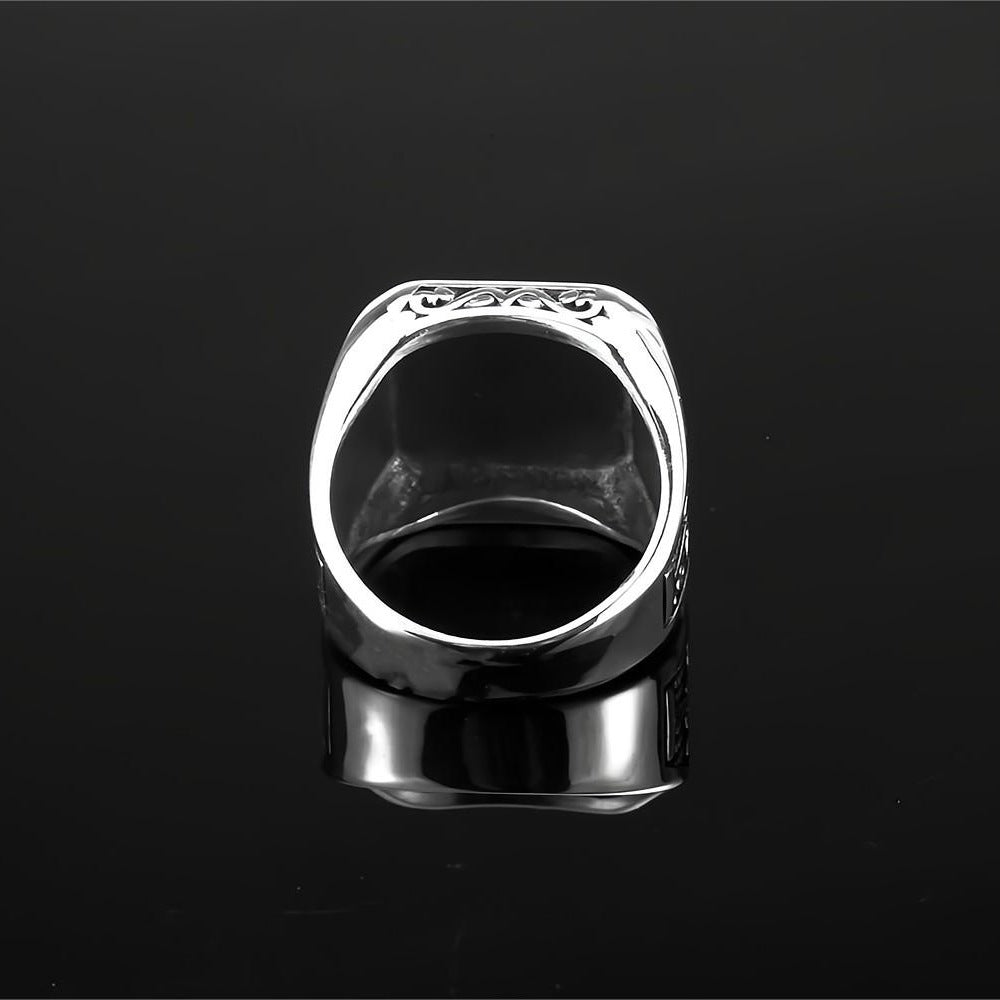 European And American Jewelry Men's Stainless Steel Ring Viking Compass Tree Of Life Retro Personality Ring