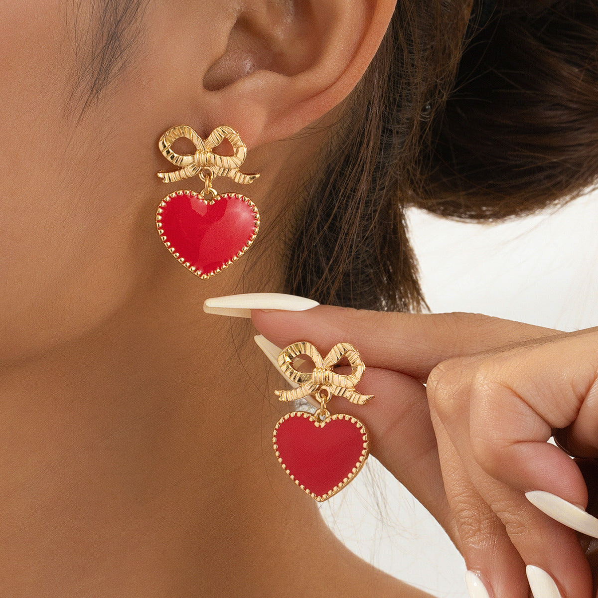 Planderful Vienna Verve Earrings – Stylish Metal Bow Design for Valentine's Day