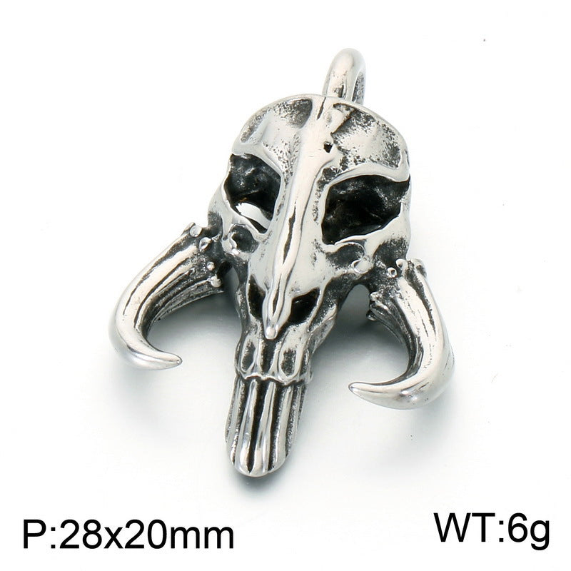 Niche Many Elements Myth Pendant Tower Conch Trident Feather Stainless Steel Men's Pendant Necklace