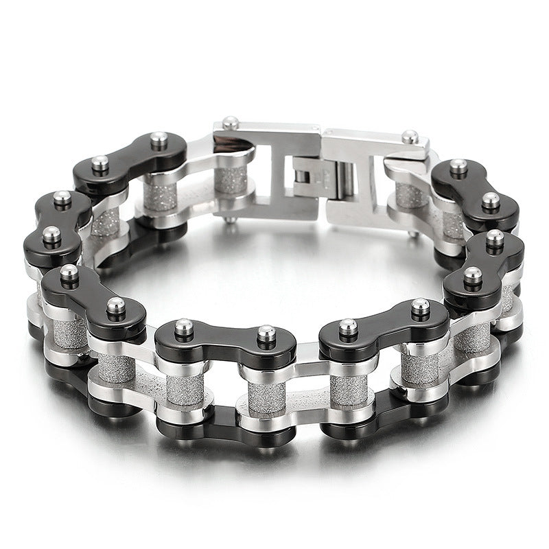 Titanium Steel Men's Bracelet with European-American Rock Hip-Hop Style