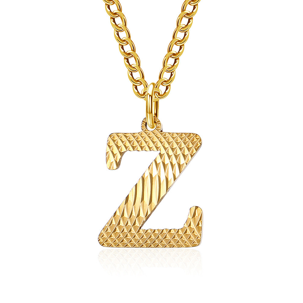 Planderful Everyday Genie Gold Plated Letter Surname Pendant For Couples Unisex Premium Magazine Style Jewelry
