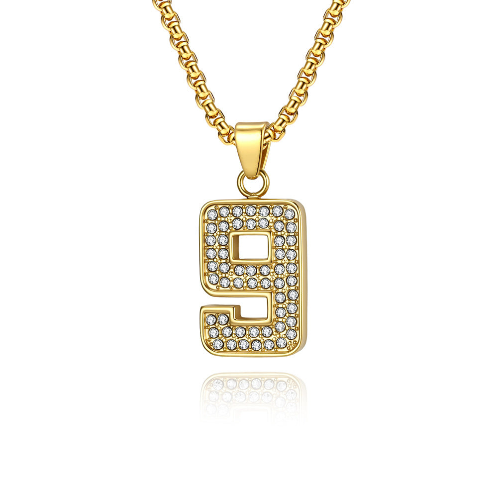 Stainless Steel Number Pendants — Chain Optional