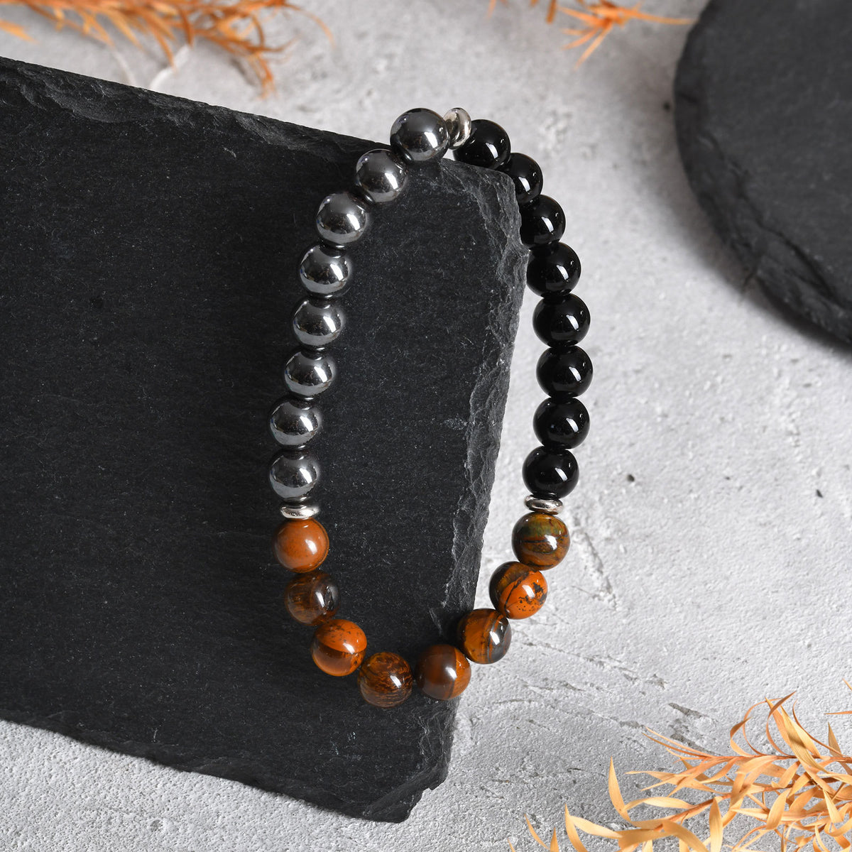 Tiger's Eye Stainless Steel Bracelet for Men