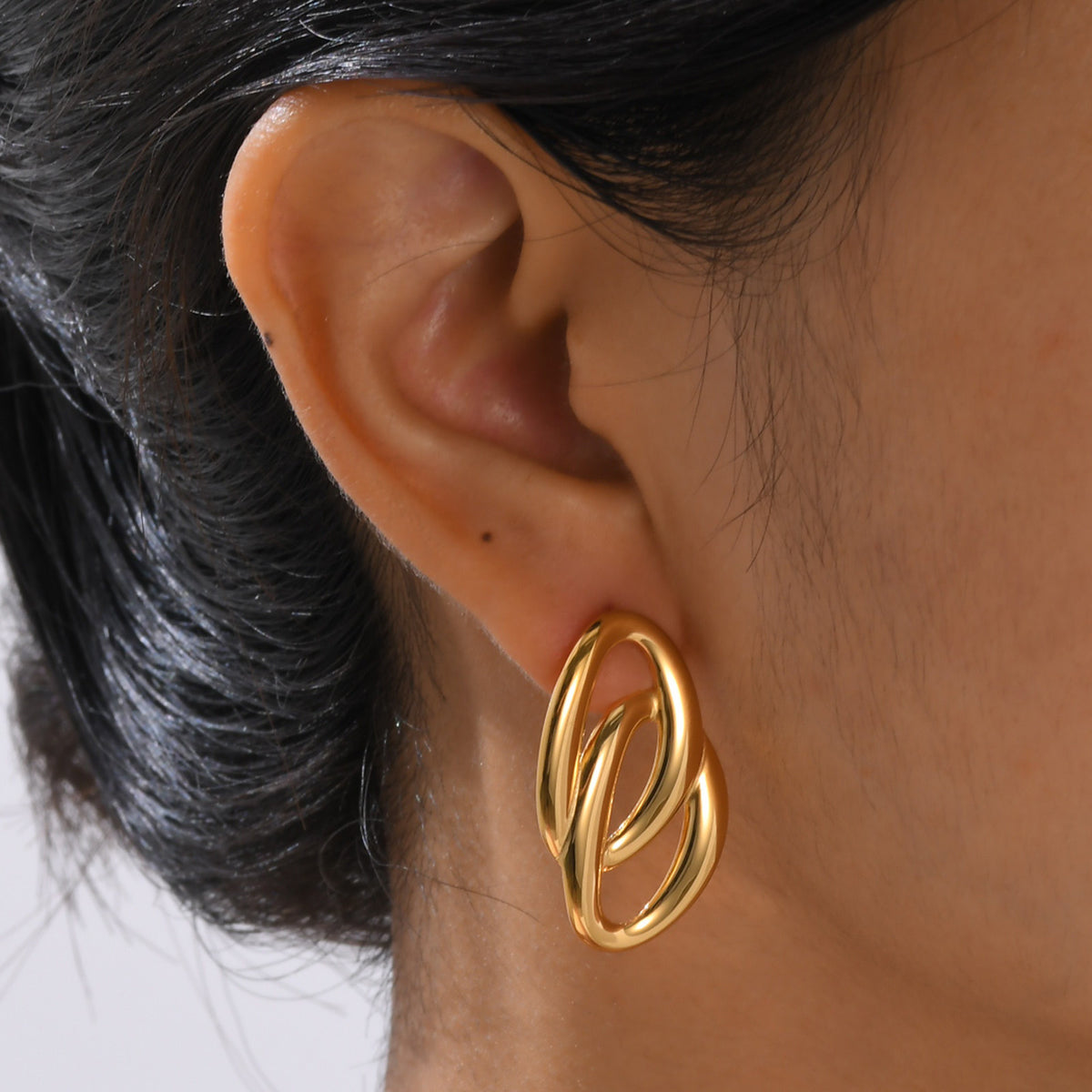 Polished Gold-Tone Statement Earrings