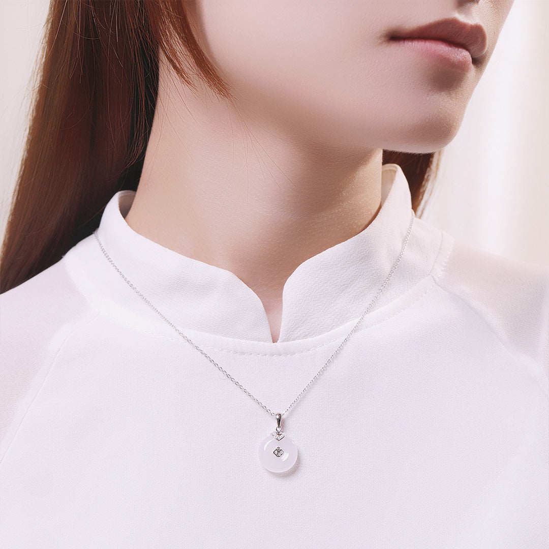 S925 Sterling Silver Safety Buckle Necklace