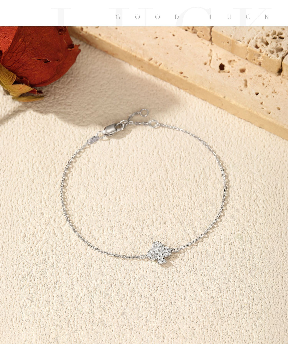 925 Sterling Silver Playing Card Moissanite Bracelet