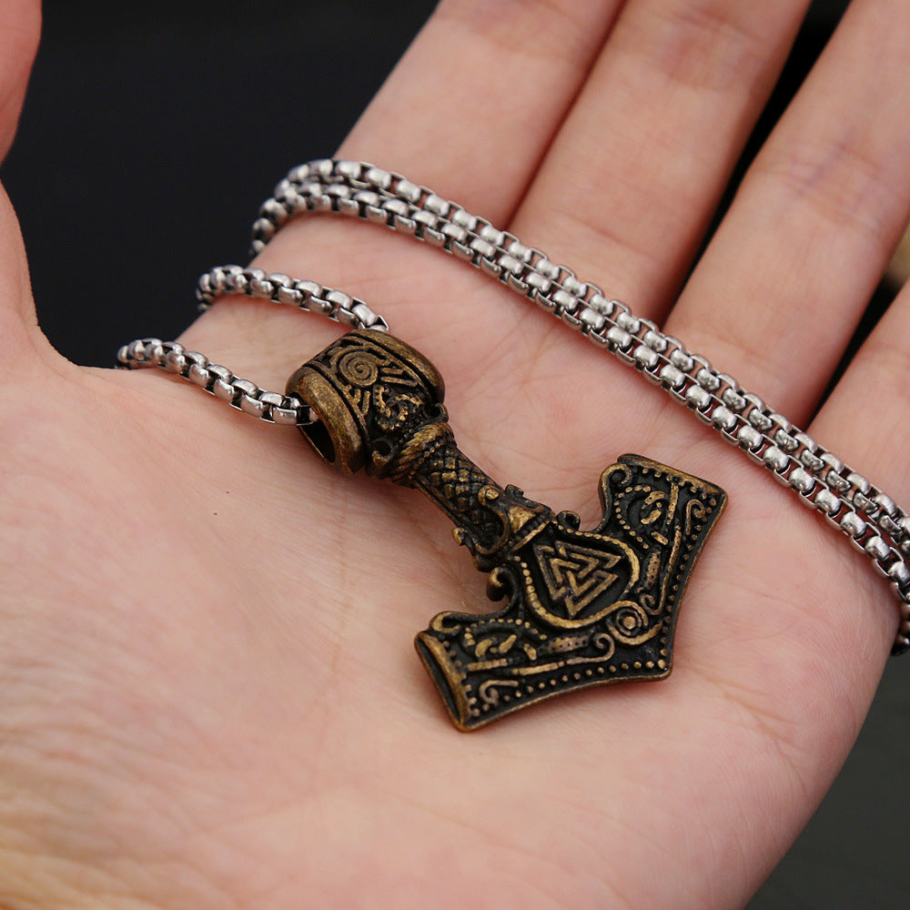 AliExpress Odin Raytheon Hammer Viking Rune Pendant Necklace