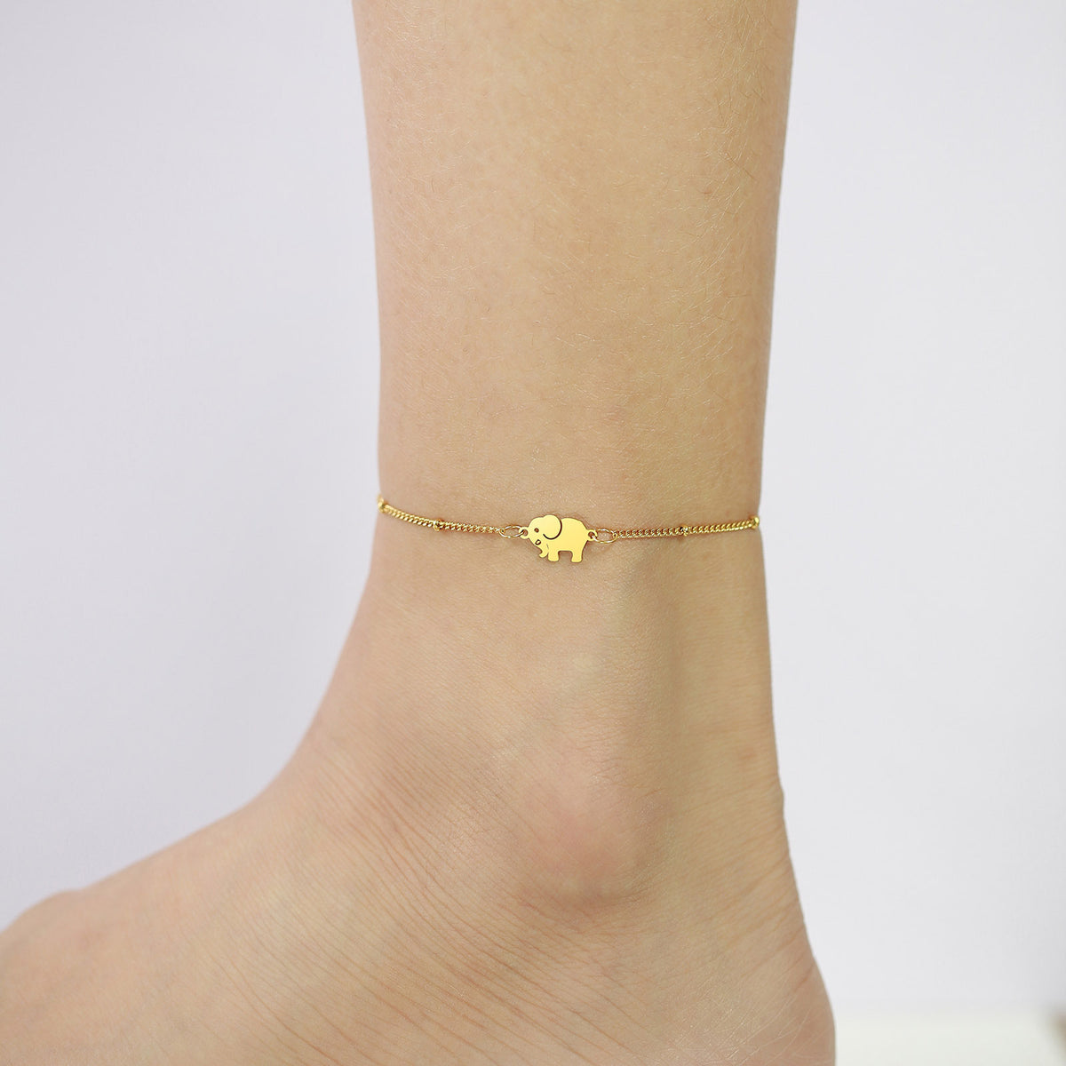 Foot – Stainless Steel Elephant Bead Chain Anklet Gold Women – Bracelet