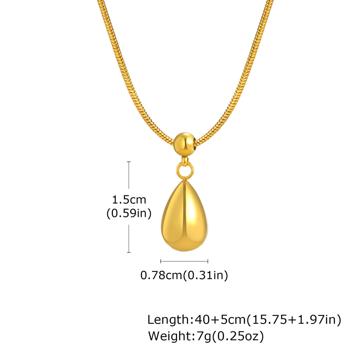 Gold-Tone Teardrop Jewelry — Earrings or Necklace