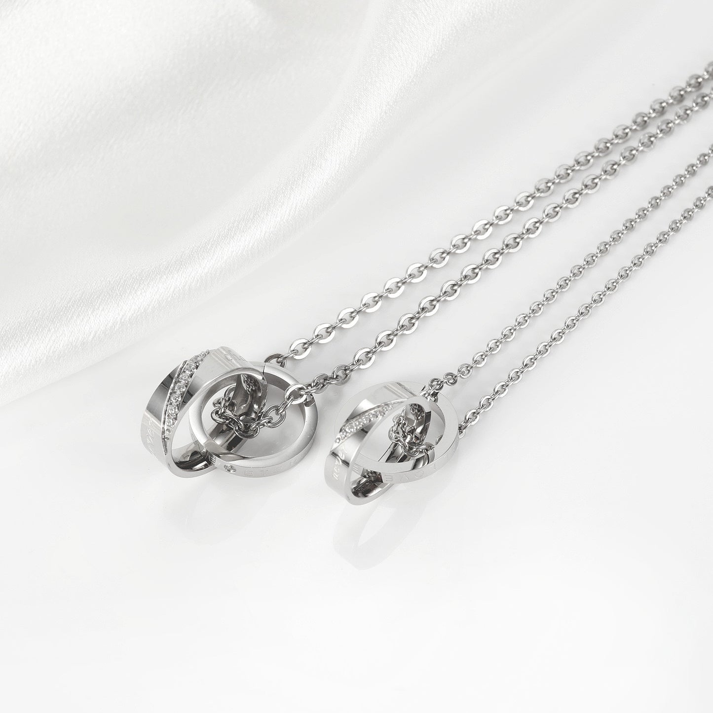 Stainless Steel Couple Necklace By Planderful Everyday Genie Trendy Durable Hip Hop Inspired Pendant For Him And Her