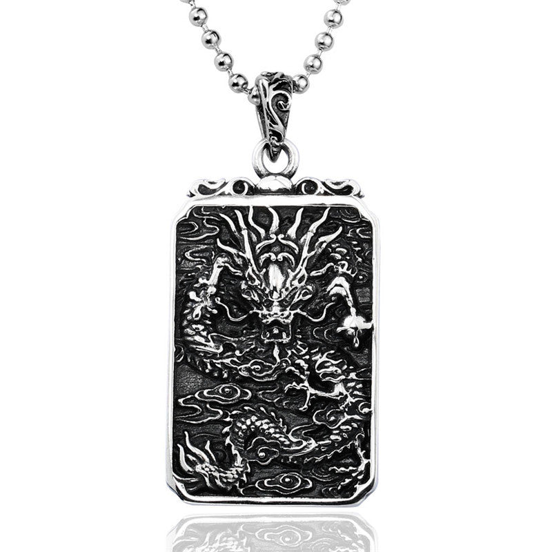 Retro Unicorn Koi Titanium Steel Pendant for Men - Cross-Border European and American Design