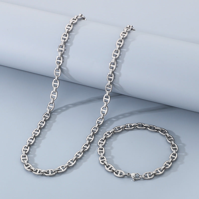 Trendy Pig Nose Chain Necklace For Men Stainless Steel