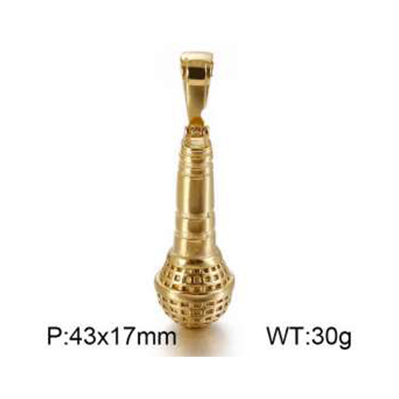 Hip-Hop Style Titanium Steel Microphone Pendant for Men
