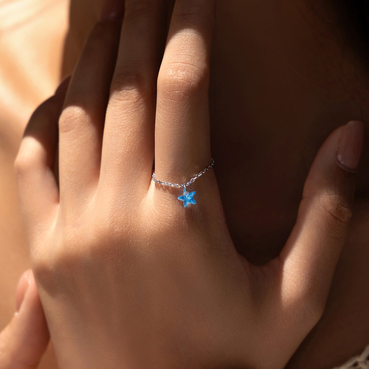 Planderful Everyday Genie Ring – Adjustable Sterling Silver with Dream Blue Star Design