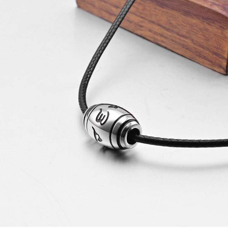 Ethnic Wind Titanium Steel Pendant with Six and Nine Character Mantras