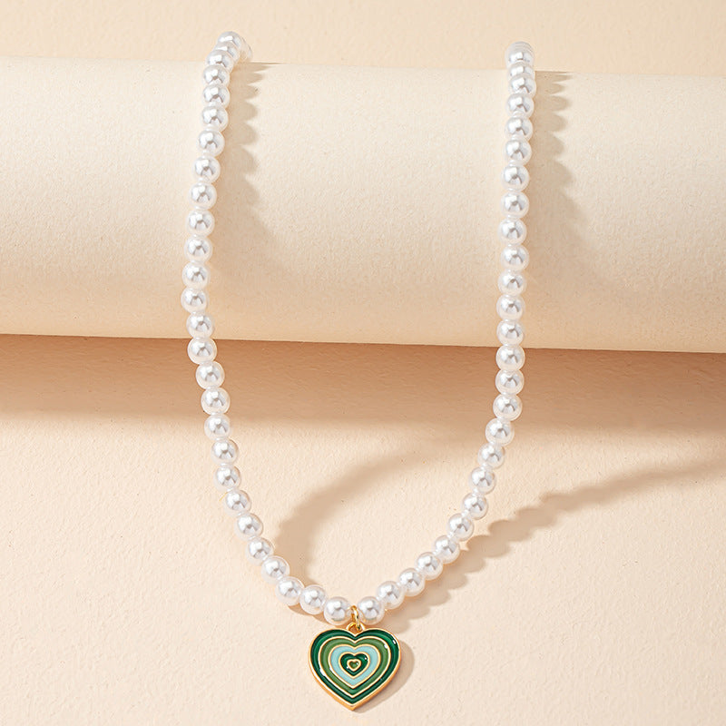 Exaggerated Personality Handmade Collar Necklace with Imitation Pearl Pendant