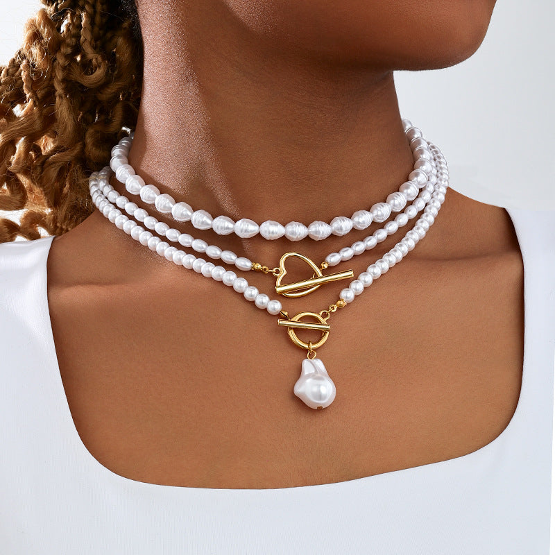 Planderful Vienna Verve Necklace – Elegant Baroque Design with Imitation Pearls