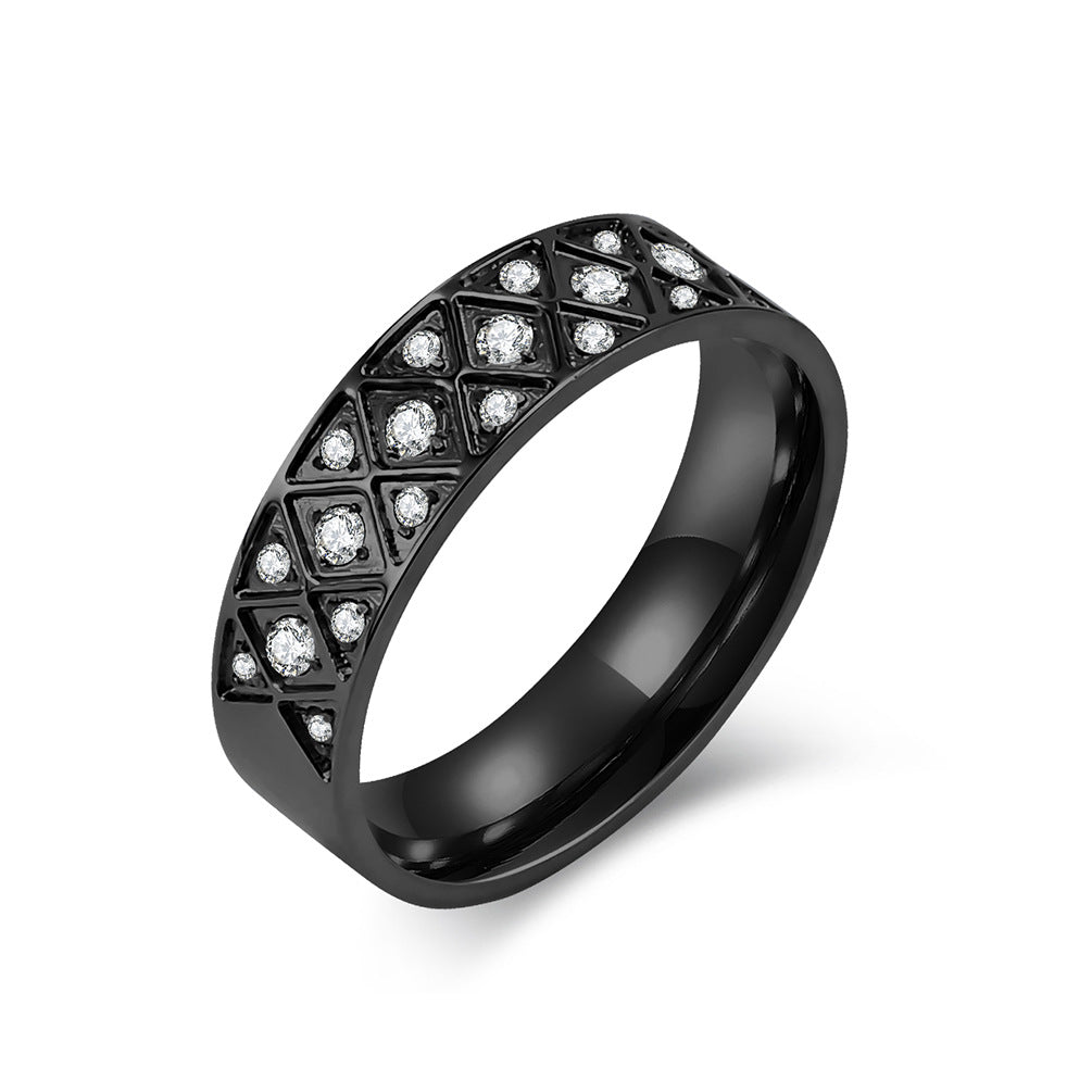 Amazon European and American Style CNC Zircon Ring for Men