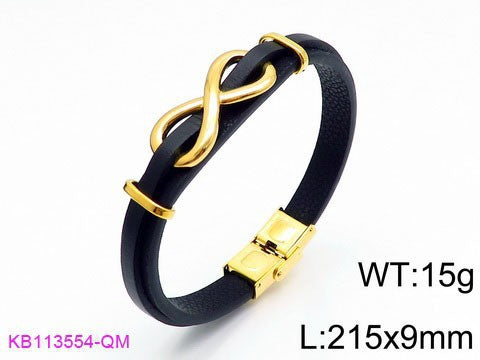 Planderful Leather Bracelet For Men Punk Woven 8 Shape