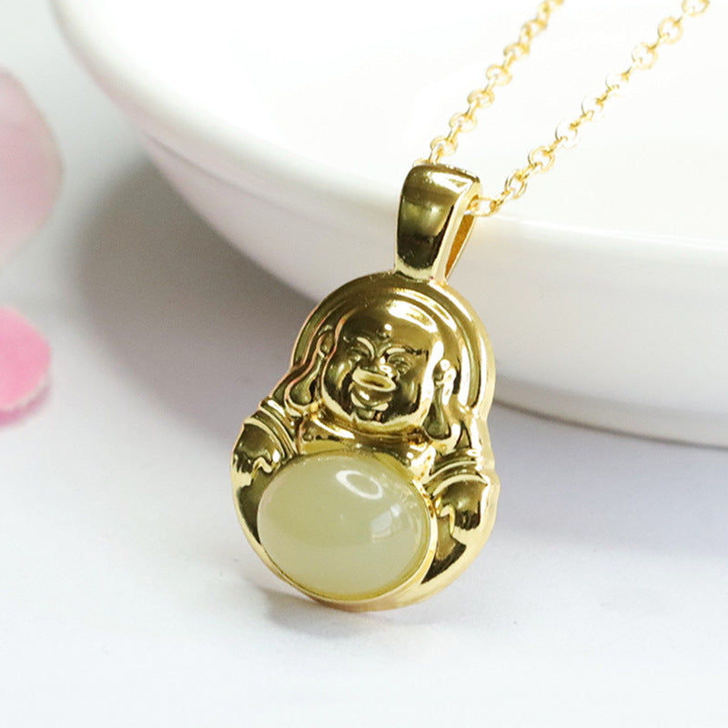 Buddha Pendant Crafted from Genuine Hetian Jade