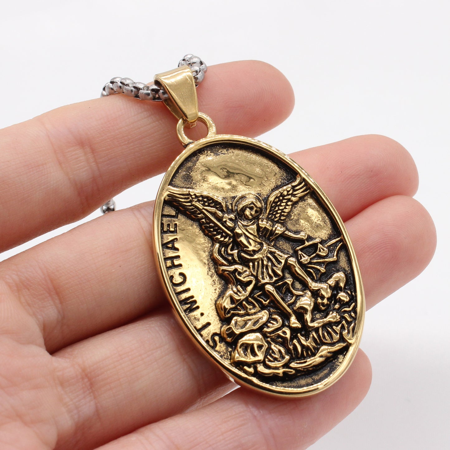 Personalized Retro Greek Mythology Titanium Steel Angel Pendant for Men - Wholesale European and American Jewelry