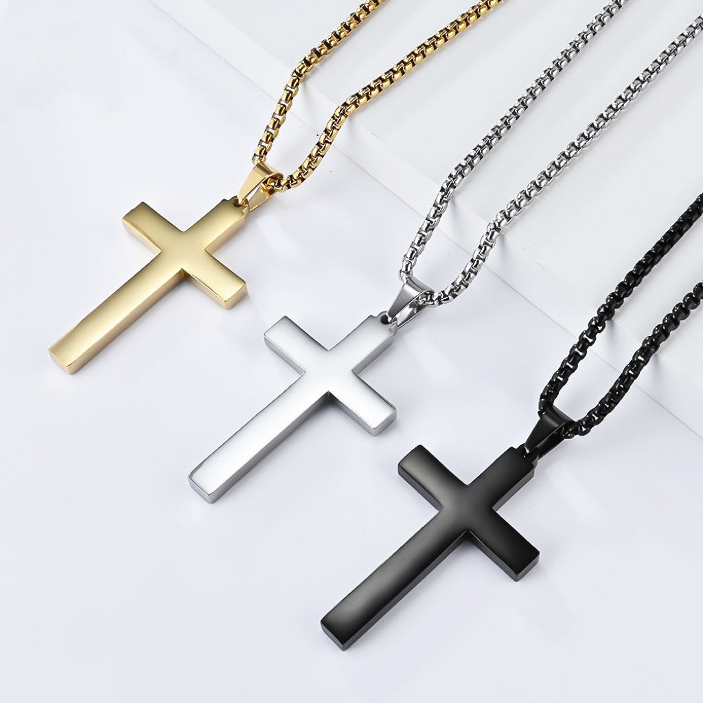 Stainless Steel Mirror Cross Necklace For Men By Planderful Premium Modern Jewelry With Timeless Style