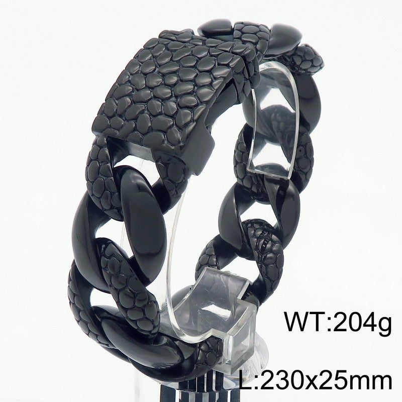 Planderful Bold Cuban Chain Bracelet For Men Titanium Thick