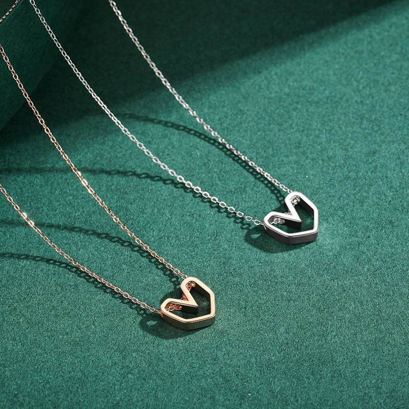 Everyday Genie S925 Sterling Silver Necklace - Japanese Style, Sweet and Trendy Love Collar Chain