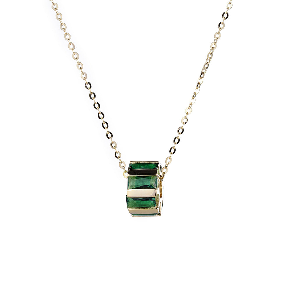 Niche Design Sense Emerald S925 Sterling Silver Necklace
