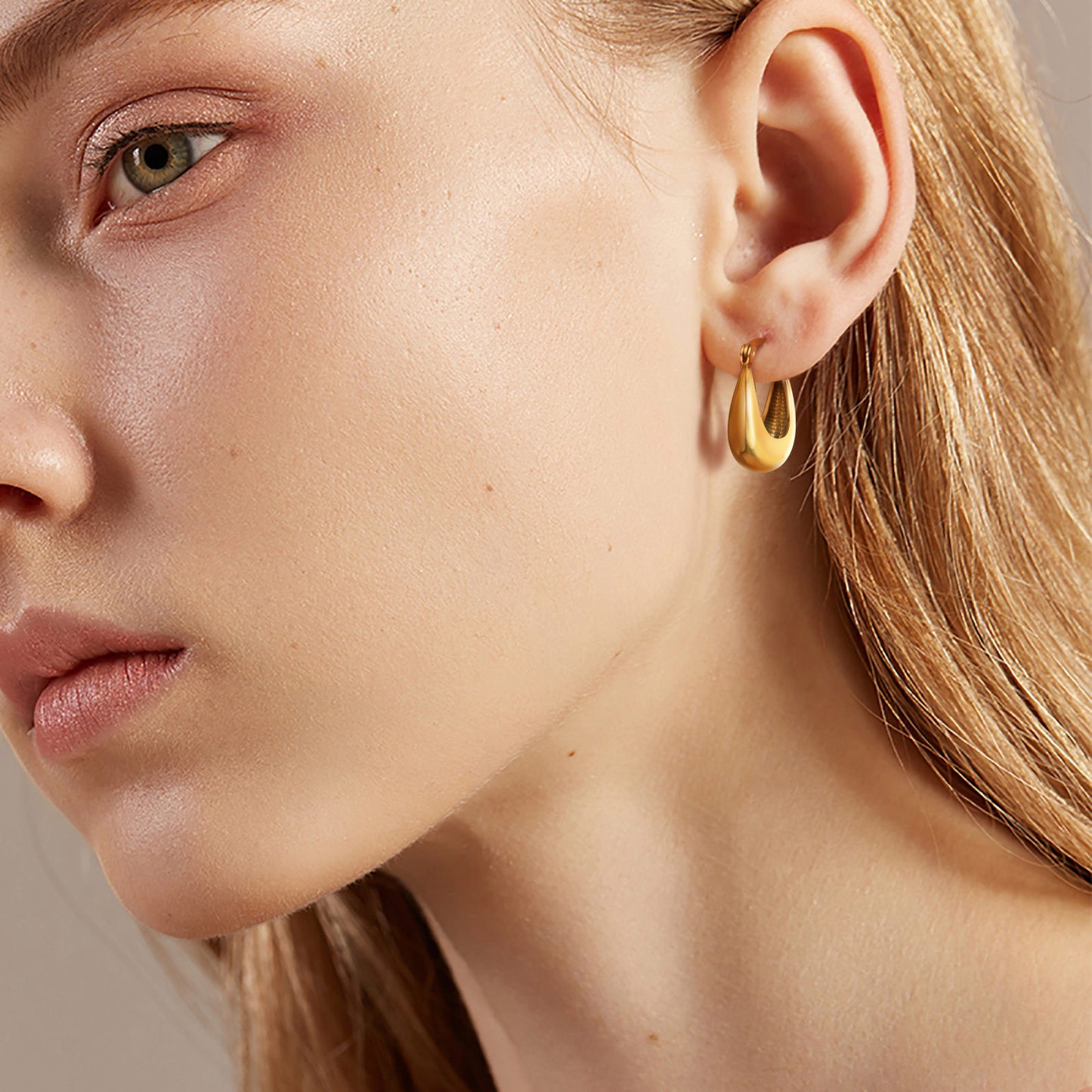 Stainless Steel Earrings Gold U Shaped Ear Buckles Wholesale