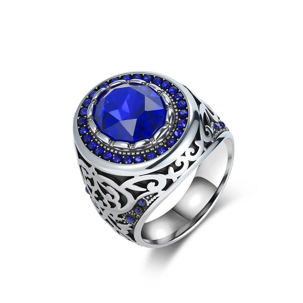 Stainless Steel Gemstone Vintage Ring