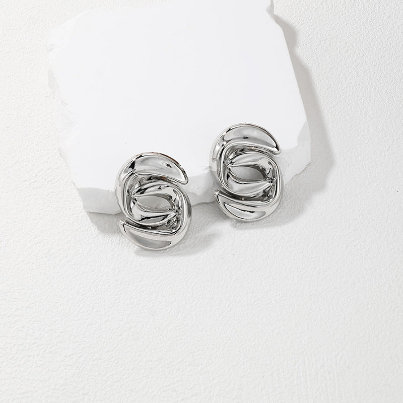 Irregular Geometric Metal Stud Earrings - Vienna Verve Collection