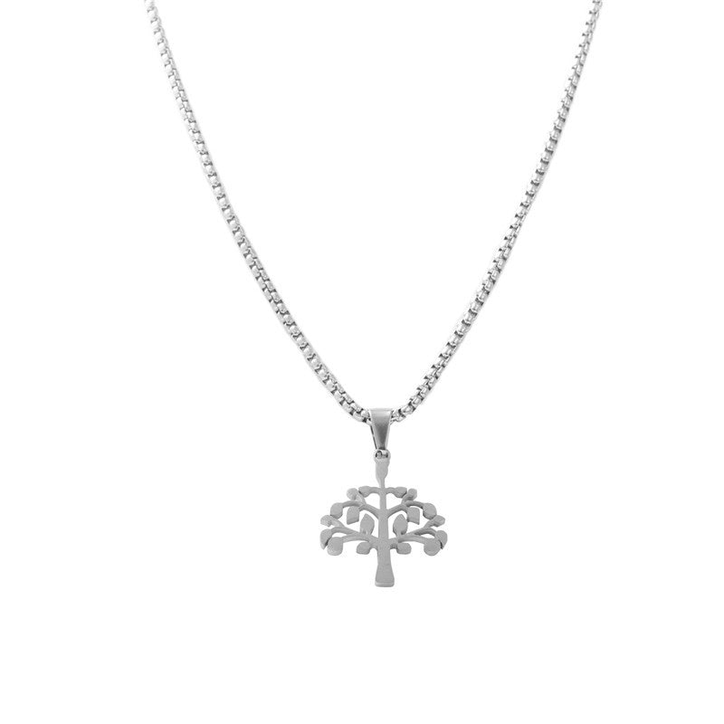 Personalized Retro Tree of Life Pendant Necklace for Men in Titanium Steel
