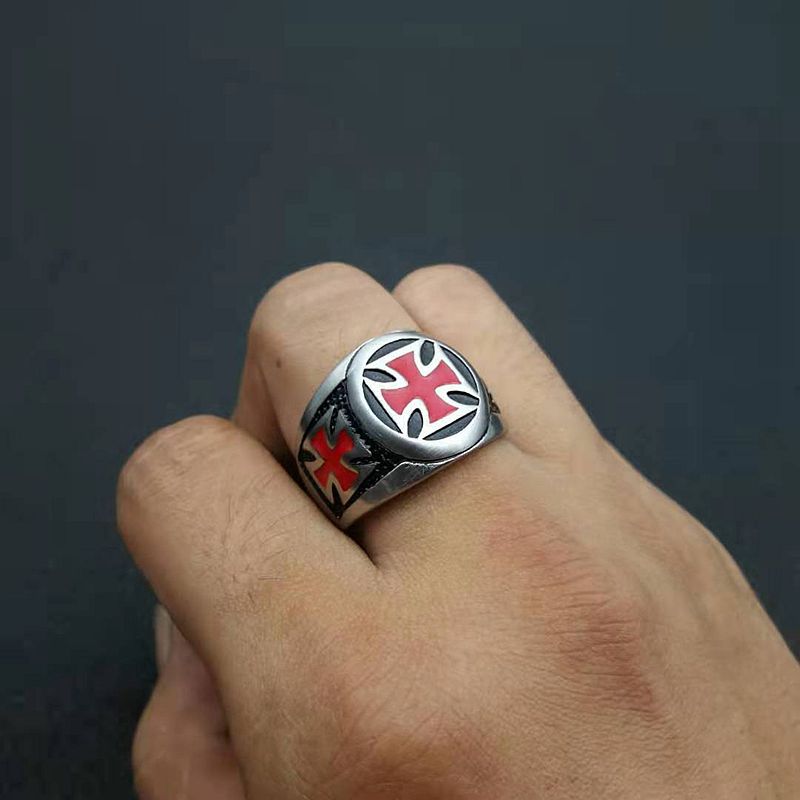 Planderful Everyday Genie Men's Stainless Steel Ring Epoxy Retro Punk Personalized For Men