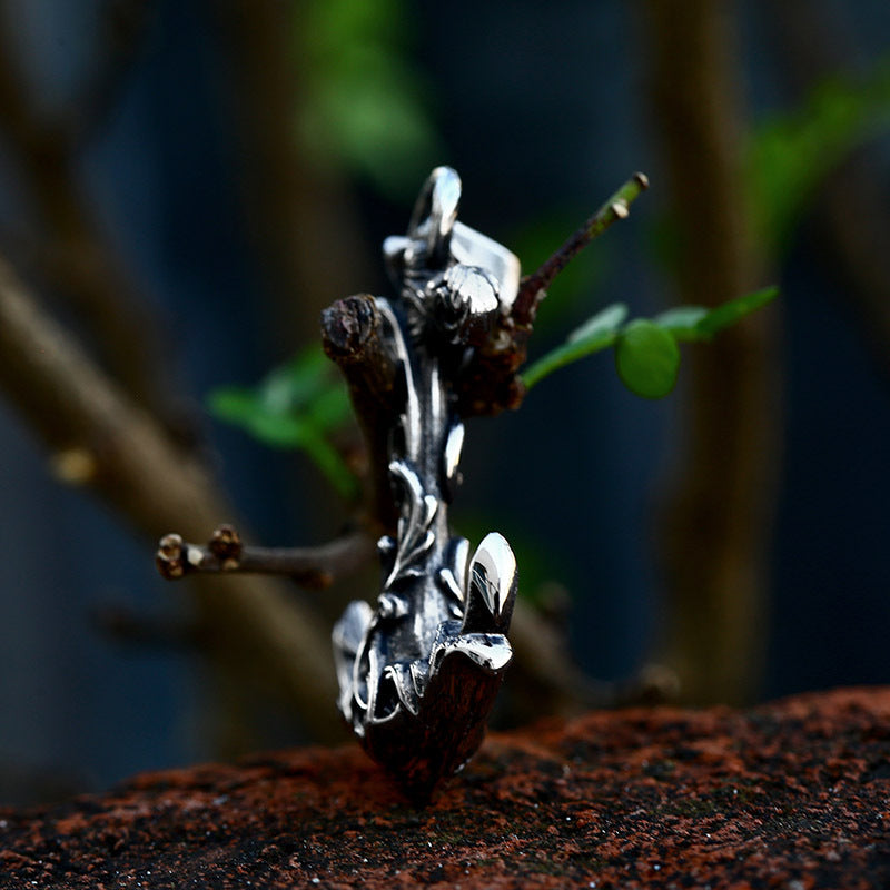 Viking-Inspired Titanium Steel Anchor Pendant for Men - Retro European & American Style