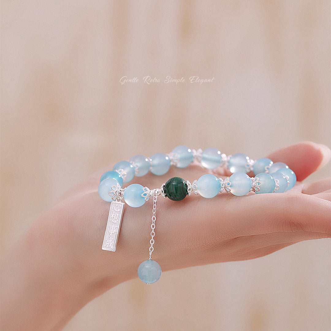 Aquamarine Diy 925 Sterling Silver Bracelet