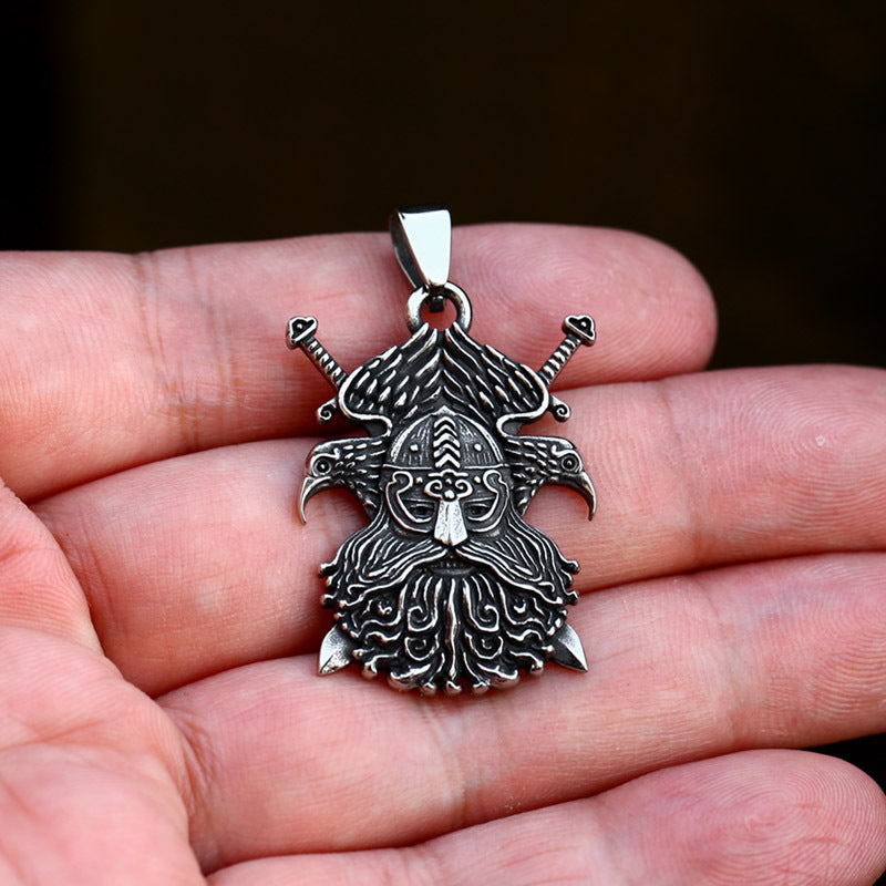 Retro Viking Pirate Double Eagle Titanium Steel Pendant for Men - Wholesale Availability