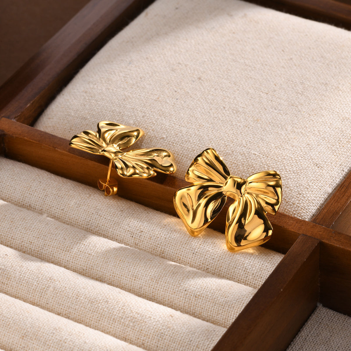 Modern Gold-Tone Stainless Steel Earrings