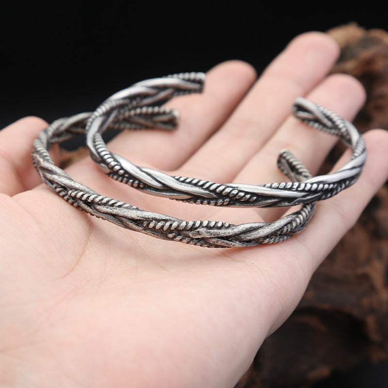 Cross-Border European Retro Woven Twist Men's Bracelet