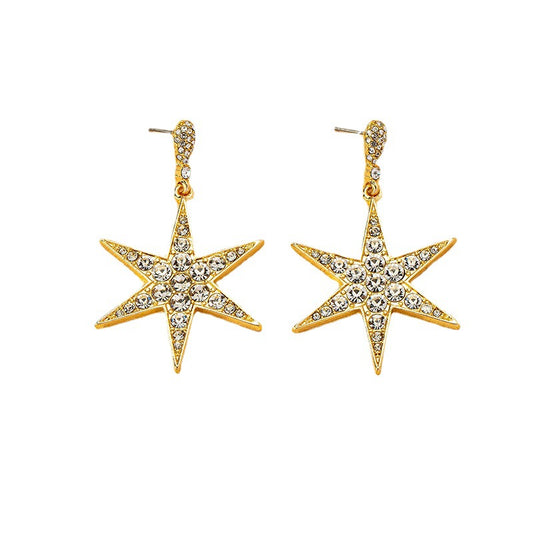 Six-Pointed Star Studded Retro Earrings - Vienna Verve Collection