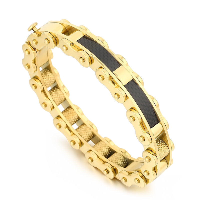 Custom Cool Wholesale Steel Locomotive Bracelet for Men – European and American Hip-Hop Rock Style