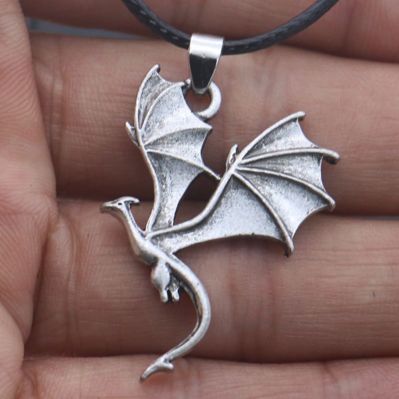Planderful Viking Dragon Pendant Necklace for Men Premium