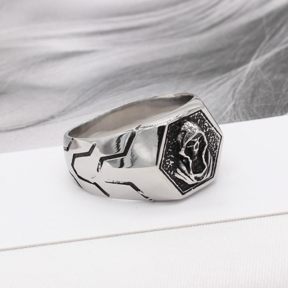Skull Wizard Titanium Steel Ring